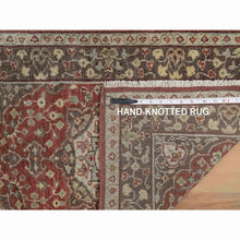 Load image into Gallery viewer, 2&#39;1&quot;x3&#39;1&quot; Salsa Red, Antiqued Tabriz With Haji Jalili Design, Hand Knotted, Pure Wool, Vegetable Dyes, Soft Pile, Denser Weave, Sample, Mat, Oriental Rug FWR548940