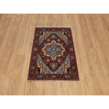 Load image into Gallery viewer, 2&#39;x3&#39;3&quot; Barn Red, Antiqued Fine Heriz Re-creation, Hand Spun New Zealand Wool, Hand Knotted, Soft Pile, Vegetable Dyes, Mat, Sample, Oriental Rug FWR548952