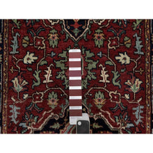 Load image into Gallery viewer, 2&#39;7&quot;x14&#39;3&quot; Chili Red, Antiqued Fine Heriz Re-Creation, Hand Knotted, Hand Spun New Zealand Wool, Soft Pile, Denser Weave, Vegetable Dyes, XL Runner, Oriental Rug FWR548970