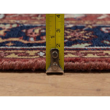 Load image into Gallery viewer, 2&#39;7&quot;x14&#39;3&quot; Chili Red, Antiqued Fine Heriz Re-Creation, Hand Knotted, Hand Spun New Zealand Wool, Soft Pile, Denser Weave, Vegetable Dyes, XL Runner, Oriental Rug FWR548970