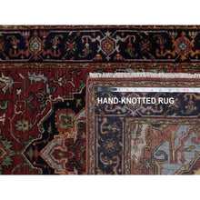 Load image into Gallery viewer, 2&#39;7&quot;x14&#39;3&quot; Chili Red, Antiqued Fine Heriz Re-Creation, Hand Knotted, Hand Spun New Zealand Wool, Soft Pile, Denser Weave, Vegetable Dyes, XL Runner, Oriental Rug FWR548970