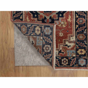 2'1"x3'2" Brick Red, Antiqued Fine Heriz Re-creation, Medallion Design, Hand Knotted, Soft Pile, Hand Spun New Zealand Wool, Vegetable Dyes, Mat, Sample, Oriental Rug FWR548976