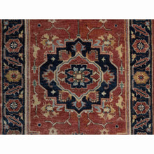 Load image into Gallery viewer, 2&#39;1&quot;x3&#39;2&quot; Brick Red, Antiqued Fine Heriz Re-creation, Medallion Design, Hand Knotted, Soft Pile, Hand Spun New Zealand Wool, Vegetable Dyes, Mat, Sample, Oriental Rug FWR548976