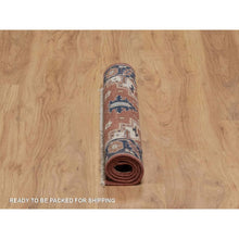 Load image into Gallery viewer, 2&#39;1&quot;x3&#39;2&quot; Brick Red, Antiqued Fine Heriz Re-creation, Medallion Design, Hand Knotted, Soft Pile, Hand Spun New Zealand Wool, Vegetable Dyes, Mat, Sample, Oriental Rug FWR548976