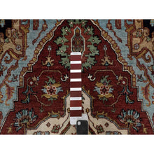 Load image into Gallery viewer, 3&#39;x5&#39; Brick Red, Antiqued Fine Heriz Re-creation, Medallion Design, Hand Knotted, Soft Pile, Hand Spun New Zealand Wool, Vegetable Dyes, Oriental Rug FWR548982