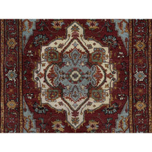 Load image into Gallery viewer, 3&#39;x5&#39; Brick Red, Antiqued Fine Heriz Re-creation, Medallion Design, Hand Knotted, Soft Pile, Hand Spun New Zealand Wool, Vegetable Dyes, Oriental Rug FWR548982