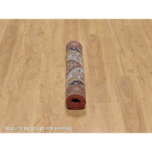 Load image into Gallery viewer, 3&#39;x5&#39; Brick Red, Antiqued Fine Heriz Re-creation, Medallion Design, Hand Knotted, Soft Pile, Hand Spun New Zealand Wool, Vegetable Dyes, Oriental Rug FWR548982