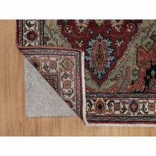 Load image into Gallery viewer, 3&#39;x5&#39;1&quot; Chili Red, Antiqued Fine Heriz Re-creation, Medallion Design, Soft Pile, Hand Knotted, Hand Spun New Zealand Wool, Vegetable Dyes, Oriental Rug FWR548988