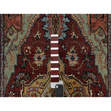 Load image into Gallery viewer, 3&#39;x5&#39;1&quot; Chili Red, Antiqued Fine Heriz Re-creation, Medallion Design, Soft Pile, Hand Knotted, Hand Spun New Zealand Wool, Vegetable Dyes, Oriental Rug FWR548988