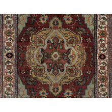 Load image into Gallery viewer, 3&#39;x5&#39;1&quot; Chili Red, Antiqued Fine Heriz Re-creation, Medallion Design, Soft Pile, Hand Knotted, Hand Spun New Zealand Wool, Vegetable Dyes, Oriental Rug FWR548988