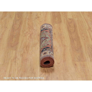 3'x5'1" Chili Red, Antiqued Fine Heriz Re-creation, Medallion Design, Soft Pile, Hand Knotted, Hand Spun New Zealand Wool, Vegetable Dyes, Oriental Rug FWR548988