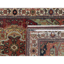 Load image into Gallery viewer, 3&#39;x5&#39;1&quot; Chili Red, Antiqued Fine Heriz Re-creation, Medallion Design, Soft Pile, Hand Knotted, Hand Spun New Zealand Wool, Vegetable Dyes, Oriental Rug FWR548988