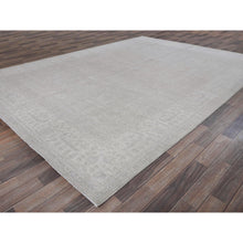 Load image into Gallery viewer, 8&#39;7&quot;x11&#39;5&quot; Medium Gray, White Wash Peshawar With Heriz All Over Design, Hand Knotted, 100% Wool, Densely Woven, Oriental Rug FWR5484