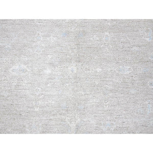 8'7"x11'5" Medium Gray, White Wash Peshawar With Heriz All Over Design, Hand Knotted, 100% Wool, Densely Woven, Oriental Rug FWR5484