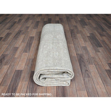 Load image into Gallery viewer, 8&#39;7&quot;x11&#39;5&quot; Medium Gray, White Wash Peshawar With Heriz All Over Design, Hand Knotted, 100% Wool, Densely Woven, Oriental Rug FWR5484