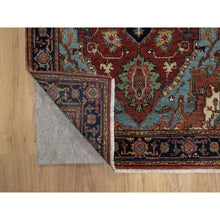Load image into Gallery viewer, 3&#39;1&quot;x5&#39;2&quot; Barn Red, Antiqued Fine Heriz Re-creation, Hand Knotted, Hand Spun New Zealand Wool, Soft Pile, Vegetable Dyes, Denser Weave, Oriental Rug FWR549000