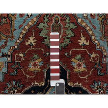 Load image into Gallery viewer, 3&#39;1&quot;x5&#39;2&quot; Barn Red, Antiqued Fine Heriz Re-creation, Hand Knotted, Hand Spun New Zealand Wool, Soft Pile, Vegetable Dyes, Denser Weave, Oriental Rug FWR549000