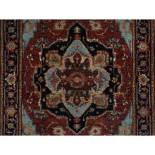 Load image into Gallery viewer, 3&#39;1&quot;x5&#39;2&quot; Barn Red, Antiqued Fine Heriz Re-creation, Hand Knotted, Hand Spun New Zealand Wool, Soft Pile, Vegetable Dyes, Denser Weave, Oriental Rug FWR549000