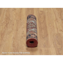 Load image into Gallery viewer, 2&#39;6&quot;x6&#39;2&quot; Brick Red, Antiqued Fine Heriz Re-creation, Hand Knotted, Hand Spun New Zealand Wool, Soft Pile, Vegetable Dyes, Denser Weave, Runner, Oriental Rug FWR549012
