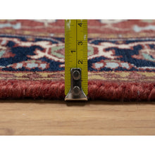 Load image into Gallery viewer, 2&#39;6&quot;x6&#39;2&quot; Brick Red, Antiqued Fine Heriz Re-creation, Hand Knotted, Hand Spun New Zealand Wool, Soft Pile, Vegetable Dyes, Denser Weave, Runner, Oriental Rug FWR549012