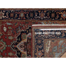 Load image into Gallery viewer, 2&#39;6&quot;x6&#39;2&quot; Brick Red, Antiqued Fine Heriz Re-creation, Hand Knotted, Hand Spun New Zealand Wool, Soft Pile, Vegetable Dyes, Denser Weave, Runner, Oriental Rug FWR549012