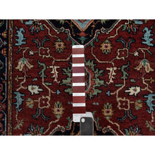 Load image into Gallery viewer, 2&#39;8&quot;x8&#39;1&quot; Ochre Red, Denser Weave, Antiqued Fine Heriz Re-creation, Hand Knotted, Hand Spun New Zealand Wool, Soft Pile, Vegetable Dyes, Runner, Oriental Rug FWR549024