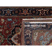 Load image into Gallery viewer, 2&#39;8&quot;x8&#39;1&quot; Ochre Red, Denser Weave, Antiqued Fine Heriz Re-creation, Hand Knotted, Hand Spun New Zealand Wool, Soft Pile, Vegetable Dyes, Runner, Oriental Rug FWR549024