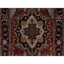 Load image into Gallery viewer, 2&#39;6&quot;x6&#39;3&quot; Auburn Red, Antiqued Fine Heriz Re-creation, Hand Knotted, Hand Spun New Zealand Wool, Soft Pile, Vegetable Dyes, Denser Weave, Runner, Oriental Rug FWR549042