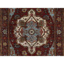 Load image into Gallery viewer, 3&#39;1&quot;x5&#39;1&quot; Auburn Red, Antiqued Fine Heriz Re-creation, Medallion Design, Hand Spun New Zealand Wool, Hand Knotted, Soft Pile, Vegetable Dyes, Oriental Rug FWR549048