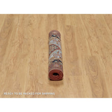 Load image into Gallery viewer, 3&#39;1&quot;x5&#39;1&quot; Auburn Red, Antiqued Fine Heriz Re-creation, Medallion Design, Hand Spun New Zealand Wool, Hand Knotted, Soft Pile, Vegetable Dyes, Oriental Rug FWR549048