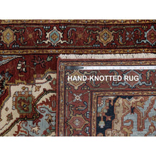 Load image into Gallery viewer, 3&#39;1&quot;x5&#39;1&quot; Auburn Red, Antiqued Fine Heriz Re-creation, Medallion Design, Hand Spun New Zealand Wool, Hand Knotted, Soft Pile, Vegetable Dyes, Oriental Rug FWR549048