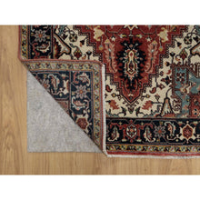 Load image into Gallery viewer, 3&#39;x5&#39; Brick Red, Antiqued Fine Heriz Re-creation With Geometric Medallion Design, Hand Knotted, Hand Spun New Zealand Wool, Soft And Plush, Oriental Rug FWR549054