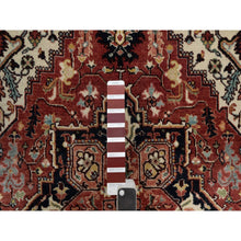 Load image into Gallery viewer, 3&#39;x5&#39; Brick Red, Antiqued Fine Heriz Re-creation With Geometric Medallion Design, Hand Knotted, Hand Spun New Zealand Wool, Soft And Plush, Oriental Rug FWR549054