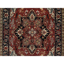 Load image into Gallery viewer, 3&#39;x5&#39; Brick Red, Antiqued Fine Heriz Re-creation With Geometric Medallion Design, Hand Knotted, Hand Spun New Zealand Wool, Soft And Plush, Oriental Rug FWR549054