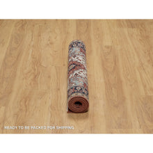 Load image into Gallery viewer, 3&#39;x5&#39; Brick Red, Antiqued Fine Heriz Re-creation With Geometric Medallion Design, Hand Knotted, Hand Spun New Zealand Wool, Soft And Plush, Oriental Rug FWR549054