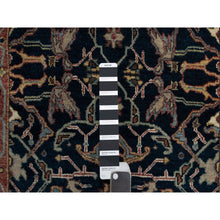 Load image into Gallery viewer, 2&#39;6&quot;x20&#39;1&quot; Midnight Blue, Hand Knotted, Antiqued Fine Heriz Re-Creation with All Over Vines Design, Hand Spun New Zealand Wool, Soft Pile, Vegetable Dyes, XL Runner, Oriental Rug FWR549072