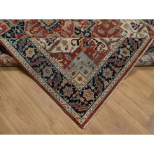 Load image into Gallery viewer, 6&#39;3&quot;x9&#39;1&quot; Barn Red, Antiqued Fine Heriz Re-creation, Medallion Design, Hand Knotted, Soft Pile, Hand Spun New Zealand Wool, Vegetable Dyes, Oriental Rug FWR549084