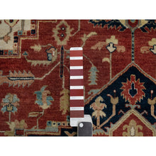 Load image into Gallery viewer, 6&#39;3&quot;x9&#39;1&quot; Barn Red, Antiqued Fine Heriz Re-creation, Medallion Design, Hand Knotted, Soft Pile, Hand Spun New Zealand Wool, Vegetable Dyes, Oriental Rug FWR549084