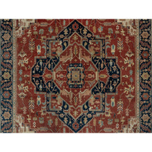 Load image into Gallery viewer, 6&#39;3&quot;x9&#39;1&quot; Barn Red, Antiqued Fine Heriz Re-creation, Medallion Design, Hand Knotted, Soft Pile, Hand Spun New Zealand Wool, Vegetable Dyes, Oriental Rug FWR549084