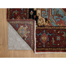 Load image into Gallery viewer, 6&#39;x9&#39;2&quot; Chili Red, Antiqued Fine Heriz Re-creation, Medallion Design, Hand Knotted, Soft Pile, Hand Spun New Zealand Wool, Vegetable Dyes, Oriental Rug FWR549090