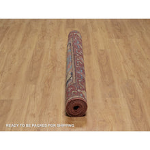 Load image into Gallery viewer, 6&#39;x9&#39;2&quot; Chili Red, Antiqued Fine Heriz Re-creation, Medallion Design, Hand Knotted, Soft Pile, Hand Spun New Zealand Wool, Vegetable Dyes, Oriental Rug FWR549090