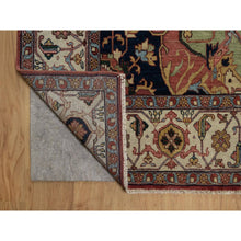 Load image into Gallery viewer, 9&#39;x12&#39;1&quot; Barn Red, Antiqued Fine Heriz Re-creation, Medallion Design, Hand Knotted, Soft Pile, Hand Spun New Zealand Wool, Vegetable Dyes, Oriental Rug FWR549096