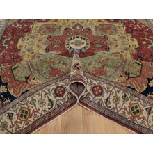 Load image into Gallery viewer, 9&#39;x12&#39;1&quot; Barn Red, Antiqued Fine Heriz Re-creation, Medallion Design, Hand Knotted, Soft Pile, Hand Spun New Zealand Wool, Vegetable Dyes, Oriental Rug FWR549096