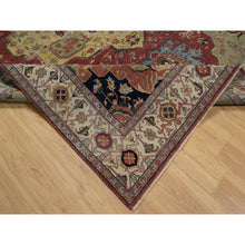 Load image into Gallery viewer, 9&#39;x12&#39;1&quot; Barn Red, Antiqued Fine Heriz Re-creation, Medallion Design, Hand Knotted, Soft Pile, Hand Spun New Zealand Wool, Vegetable Dyes, Oriental Rug FWR549096