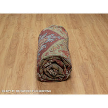 Load image into Gallery viewer, 9&#39;x12&#39;1&quot; Barn Red, Antiqued Fine Heriz Re-creation, Medallion Design, Hand Knotted, Soft Pile, Hand Spun New Zealand Wool, Vegetable Dyes, Oriental Rug FWR549096