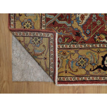 Load image into Gallery viewer, 5&#39;2&quot;x7&#39;2&quot; Brick Red, Antiqued Fine Heriz Re-creation With All Over Vines Design, Soft Pile, Hand Knotted, Hand Spun New Zealand Wool, Vegetable Dyes, Oriental Rug FWR549114