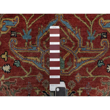 Load image into Gallery viewer, 5&#39;2&quot;x7&#39;2&quot; Brick Red, Antiqued Fine Heriz Re-creation With All Over Vines Design, Soft Pile, Hand Knotted, Hand Spun New Zealand Wool, Vegetable Dyes, Oriental Rug FWR549114