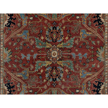 Load image into Gallery viewer, 5&#39;2&quot;x7&#39;2&quot; Brick Red, Antiqued Fine Heriz Re-Creation with All Over Vines Design, Soft Pile, Hand Knotted, Hand Spun New Zealand Wool, Vegetable Dyes, Oriental Rug FWR549114