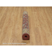Load image into Gallery viewer, 5&#39;2&quot;x7&#39;2&quot; Brick Red, Antiqued Fine Heriz Re-creation With All Over Vines Design, Soft Pile, Hand Knotted, Hand Spun New Zealand Wool, Vegetable Dyes, Oriental Rug FWR549114