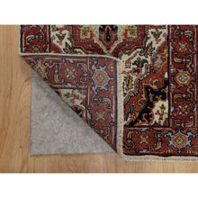 Load image into Gallery viewer, 2&#39;x3&#39;1&quot; Swan White, Antiqued Fine Heriz Re-creation, Hand Knotted, Hand Spun New Zealand Wool, Soft Pile, Vegetable Dyes, Denser Weave, Mat, Sample, Oriental Rug FWR549120